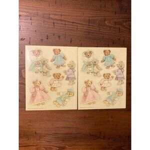 Vintage Teddy Bears Dresses Carlton Cards Sticker Sheets